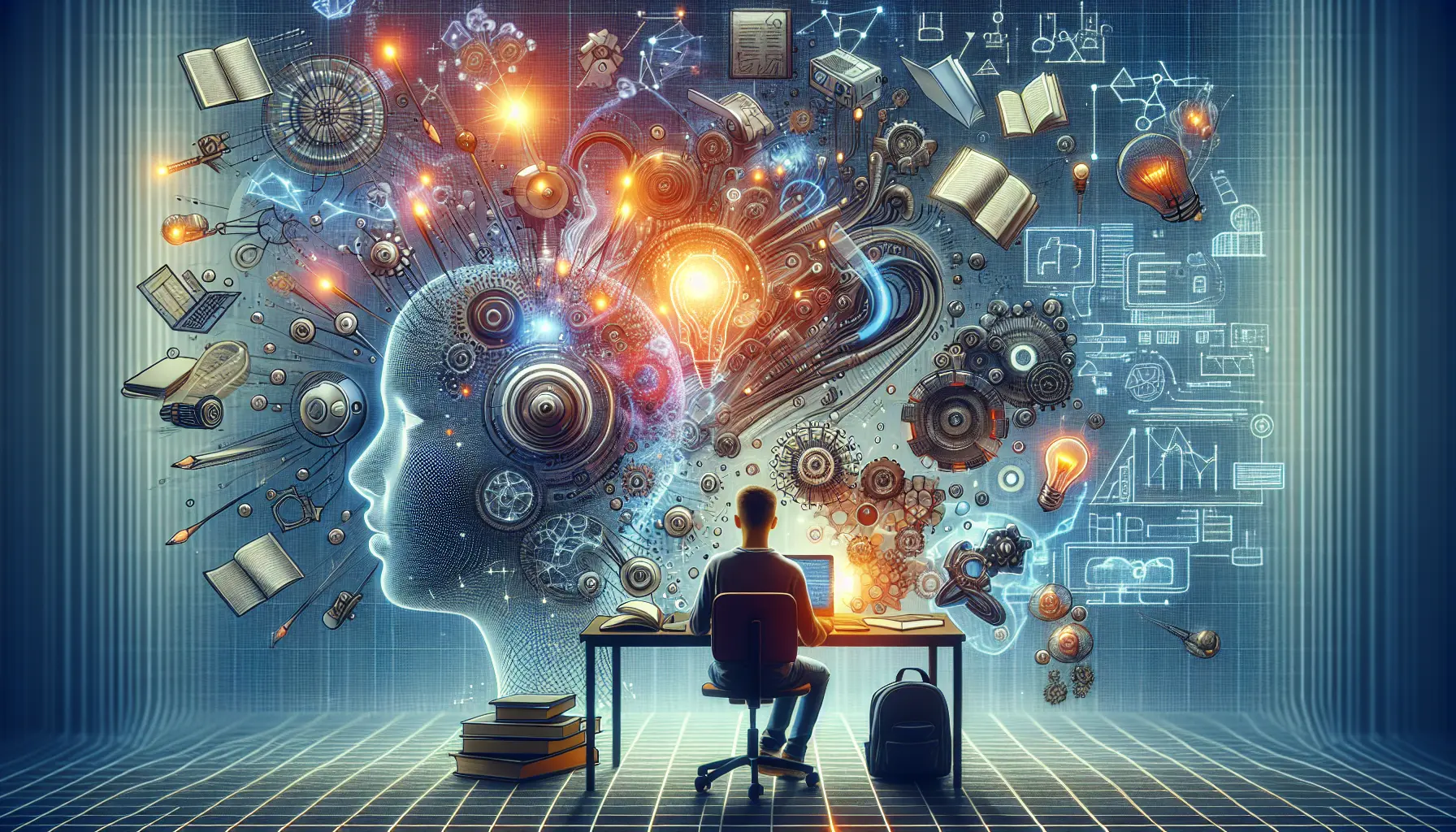 Studente che utilizza un computer con strumenti di intelligenza artificiale per studiare