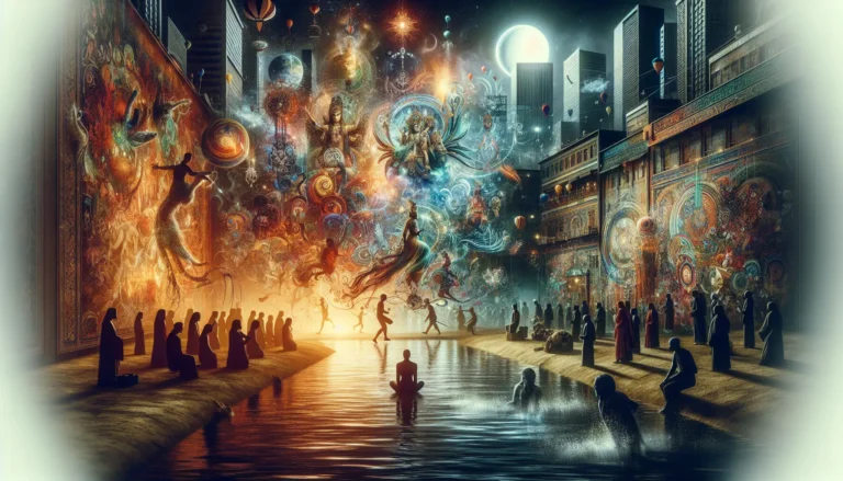 Cerimonia di passaggio con giovani in abiti tradizionali che celebrano un rito di iniziazione.